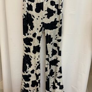 Black and White Cow Print Pants